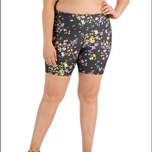 Plus Size Floral Bike Shorts